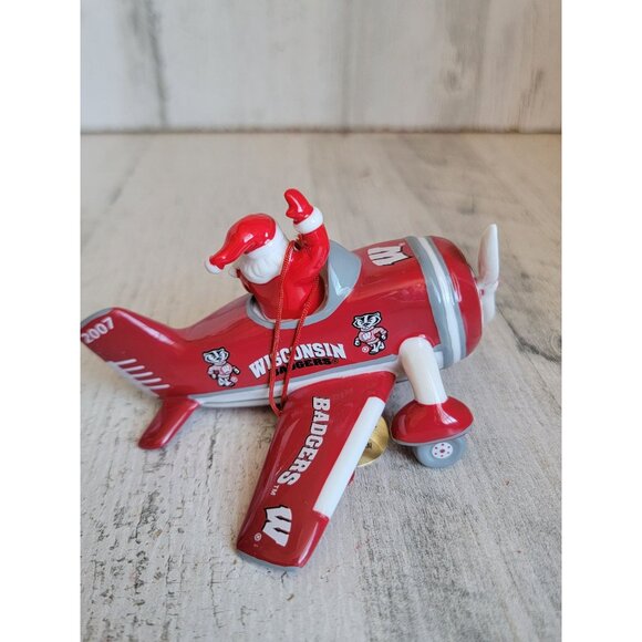 Danbury Mint airplane Wisconsin Badgers ornament Xmas - Picture 4 of 6